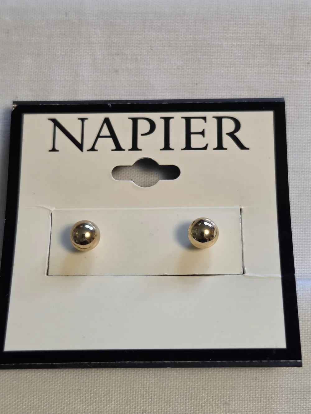 Unsigned Napier 5mm Gold-Tone Ball Post Earrings